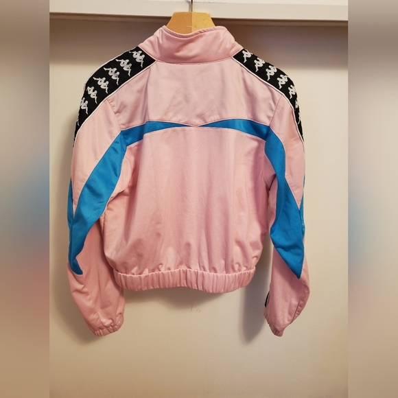 Kappa Authentic Football Esta Track Cropped Jacket Pink White Blue. L. Y2K. - Picture 7 of 12